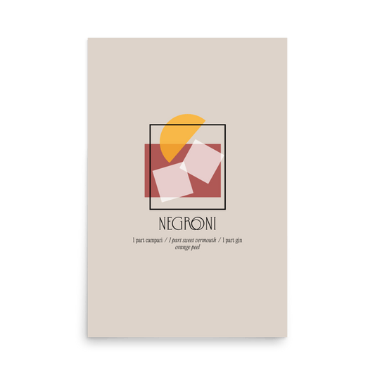 Negroni Classic Cocktail Print - THE WALL SNOB