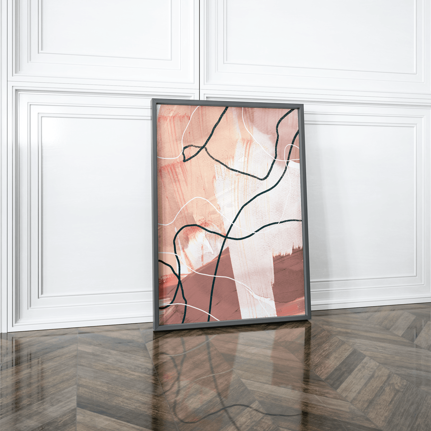 Nude Abstract Flow Print - THE WALL SNOB