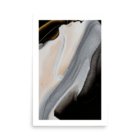 Obsidian Sand Abstract Print - THE WALL SNOB