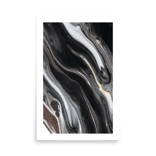 Onyx Liquid Abstract Print - THE WALL SNOB