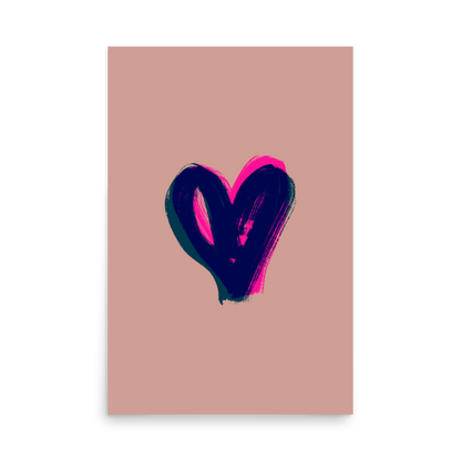Painted Heart Indigo Print - THE WALL SNOB
