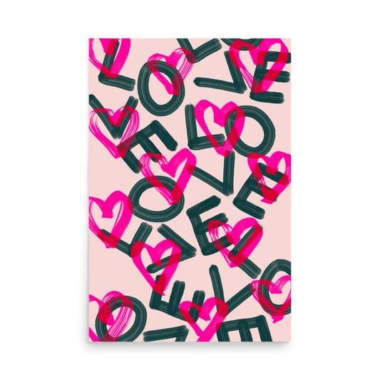 Painted Love Evergreen Print - THE WALL SNOB