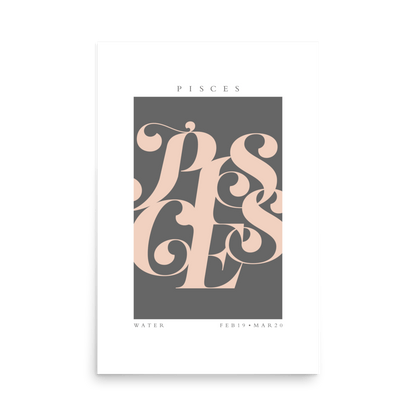 Pisces Flourish Print - THE WALL SNOB