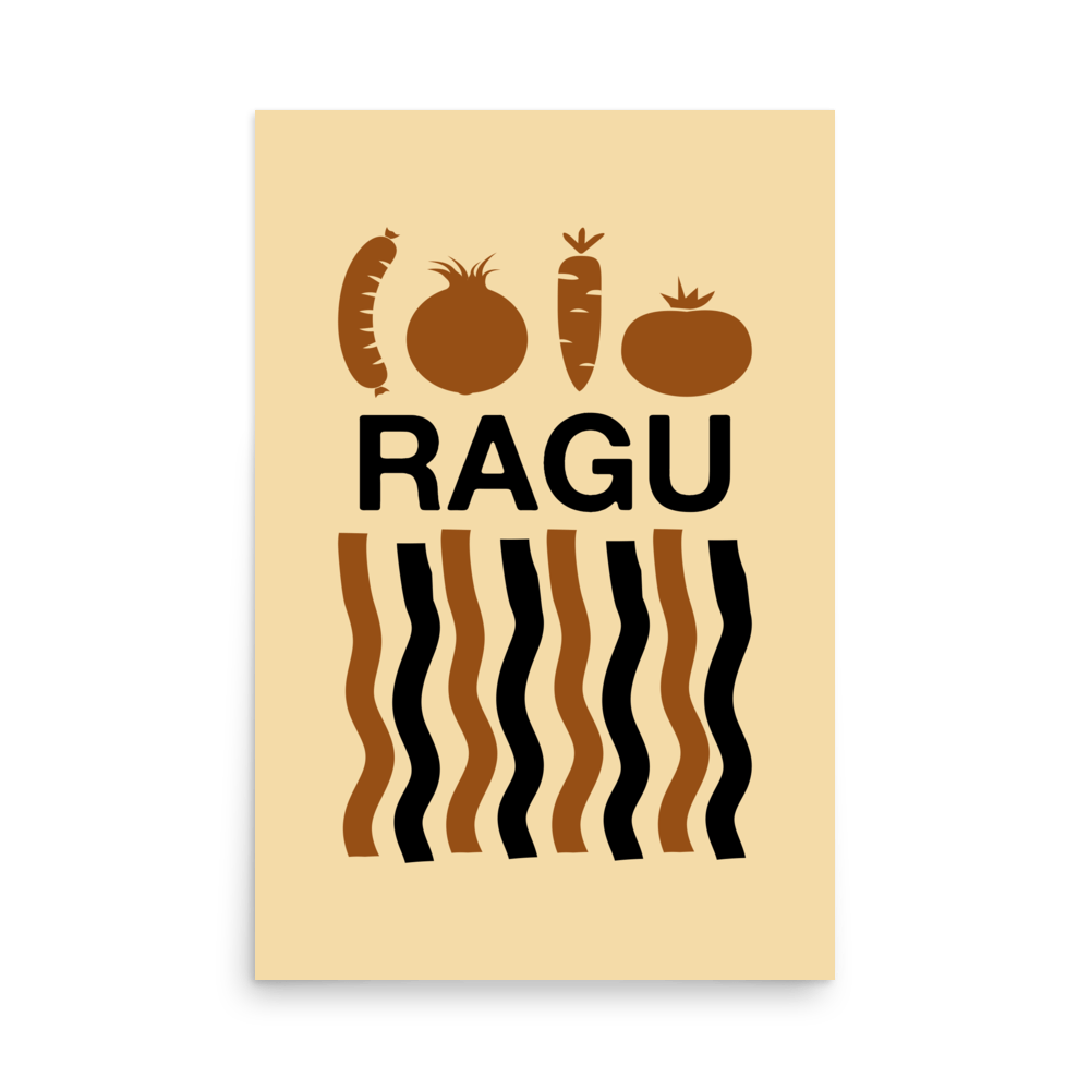 Ragu Minimal Pasta Print - THE WALL SNOB