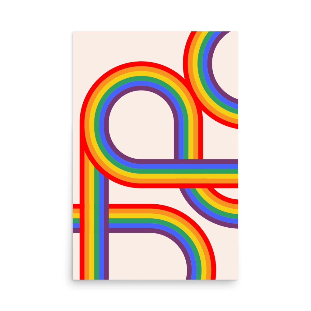 Retro Stripes Rainbow Print - THE WALL SNOB