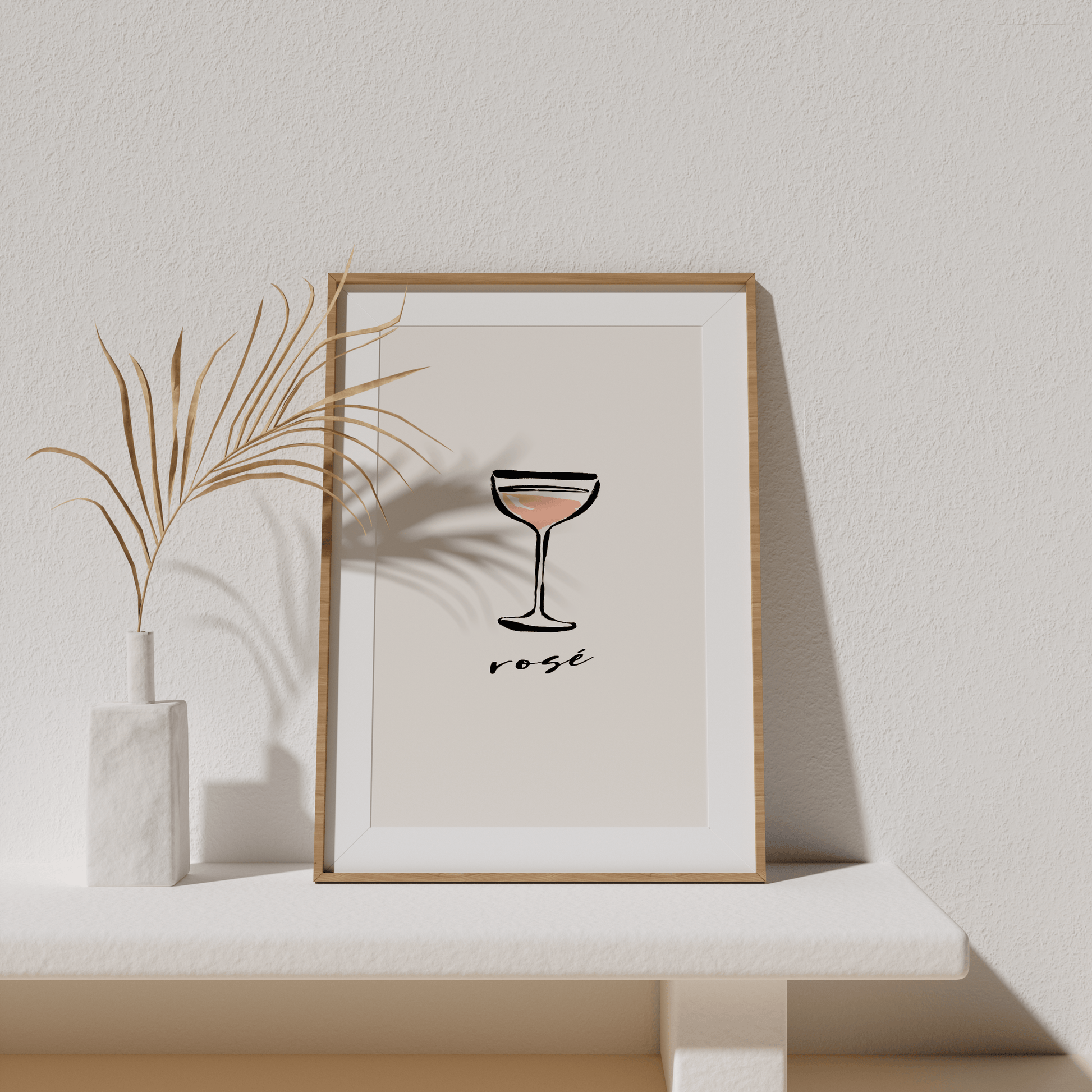 Rosé Wine Sketch Print - THE WALL SNOB