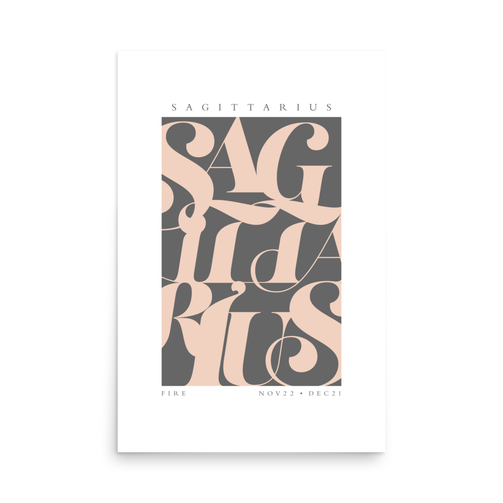 Sagittarius Flourish Print - THE WALL SNOB