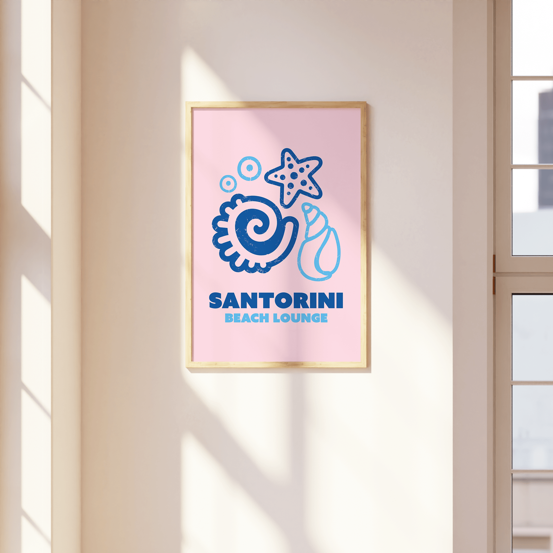 Santorini Beach Lounge Print - THE WALL SNOB