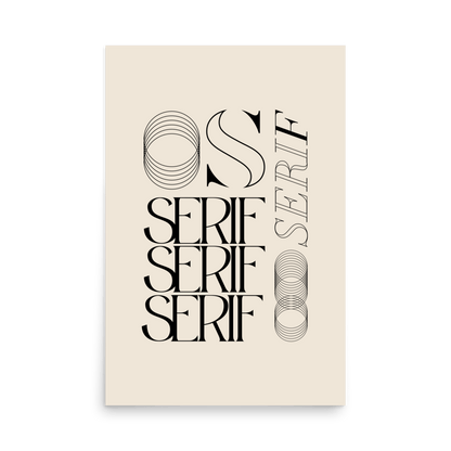 Serif Type Black Print - THE WALL SNOB