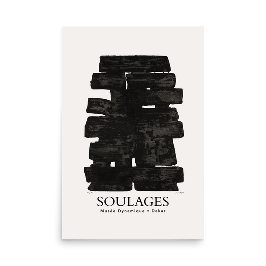 Soulages En Noir Exhibition Poster - THE WALL SNOB