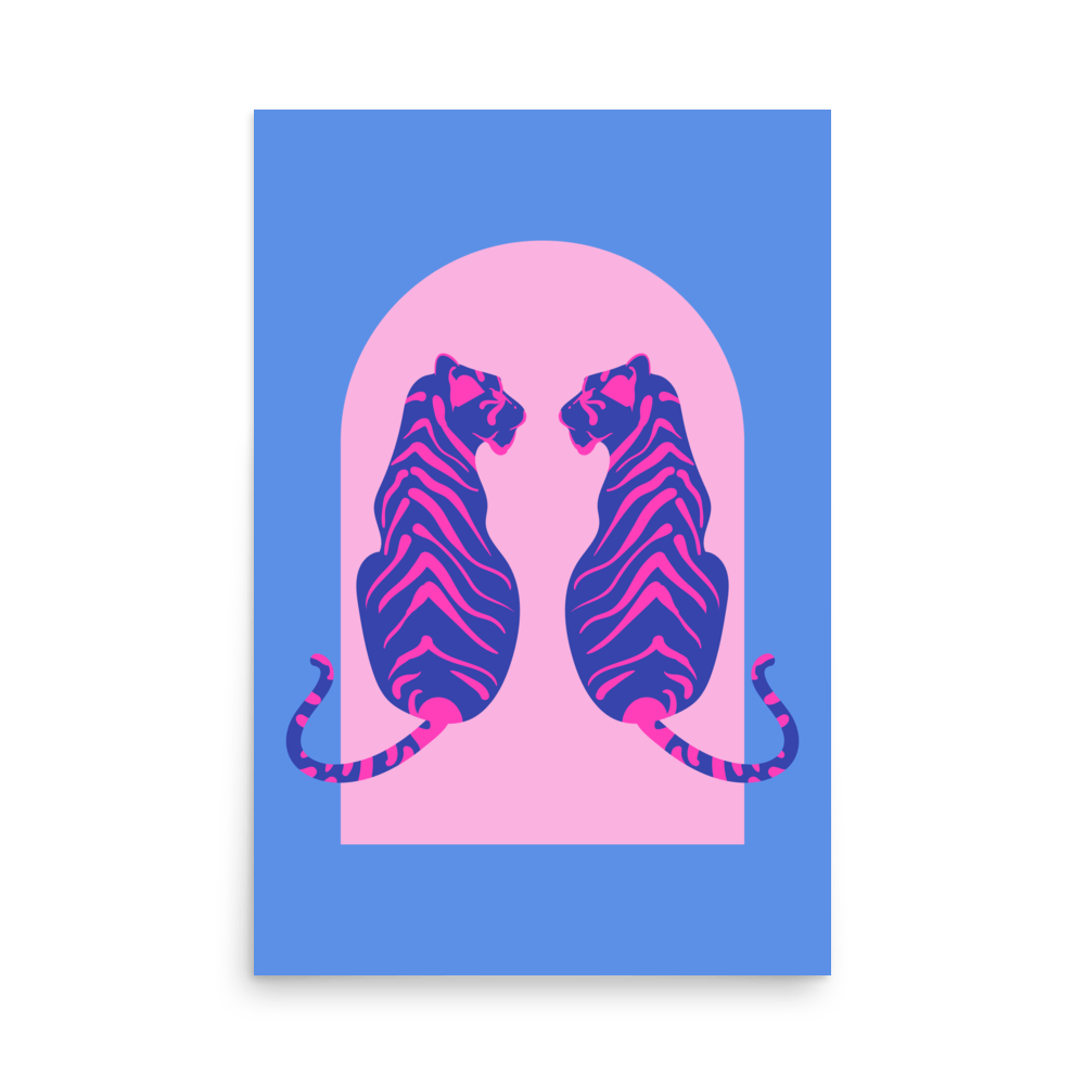Tigress Arch Cobalt Print - THE WALL SNOB