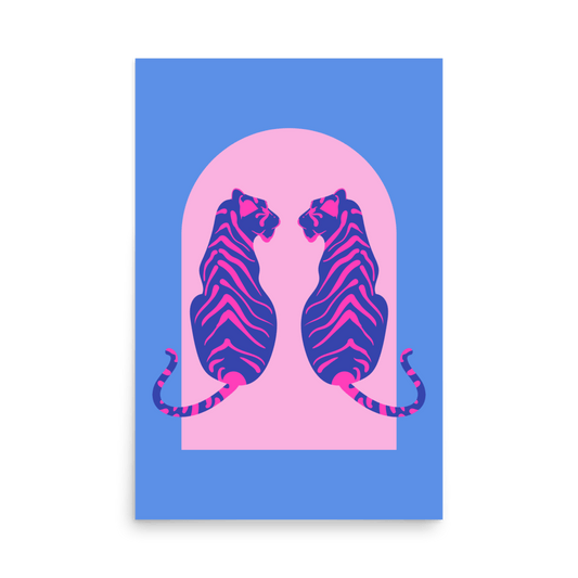 Tigress Arch Cobalt Print - THE WALL SNOB