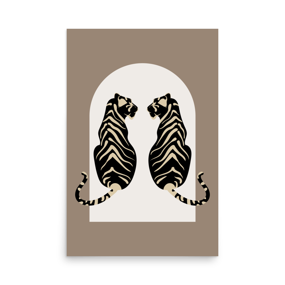 Tigress Arch Dark Tan Print - THE WALL SNOB