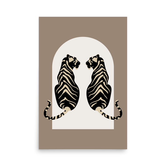 Tigress Arch Dark Tan Print - THE WALL SNOB