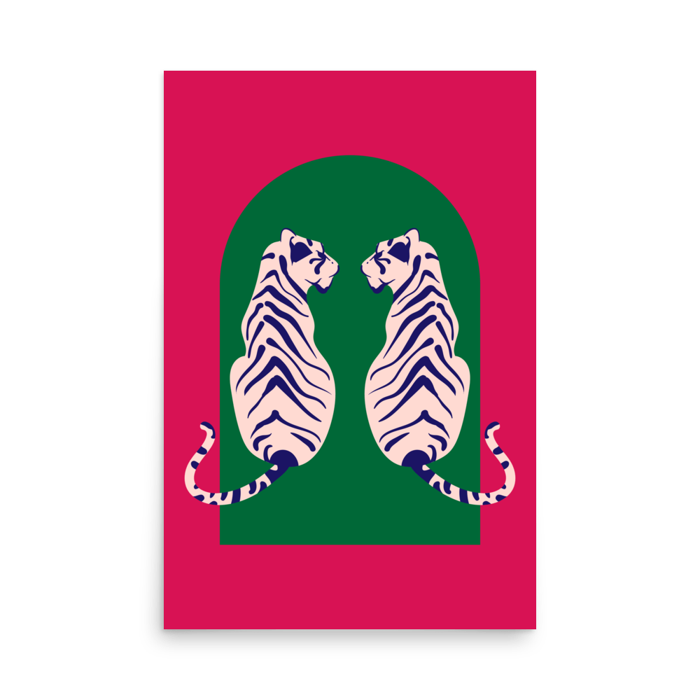 Tigress Arch Magenta Print - THE WALL SNOB