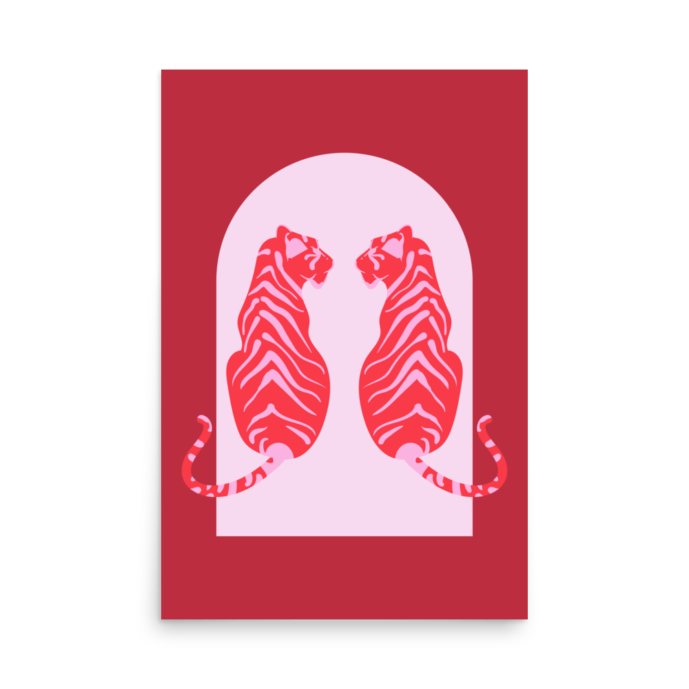 Tigress Arch Rouge Print - THE WALL SNOB