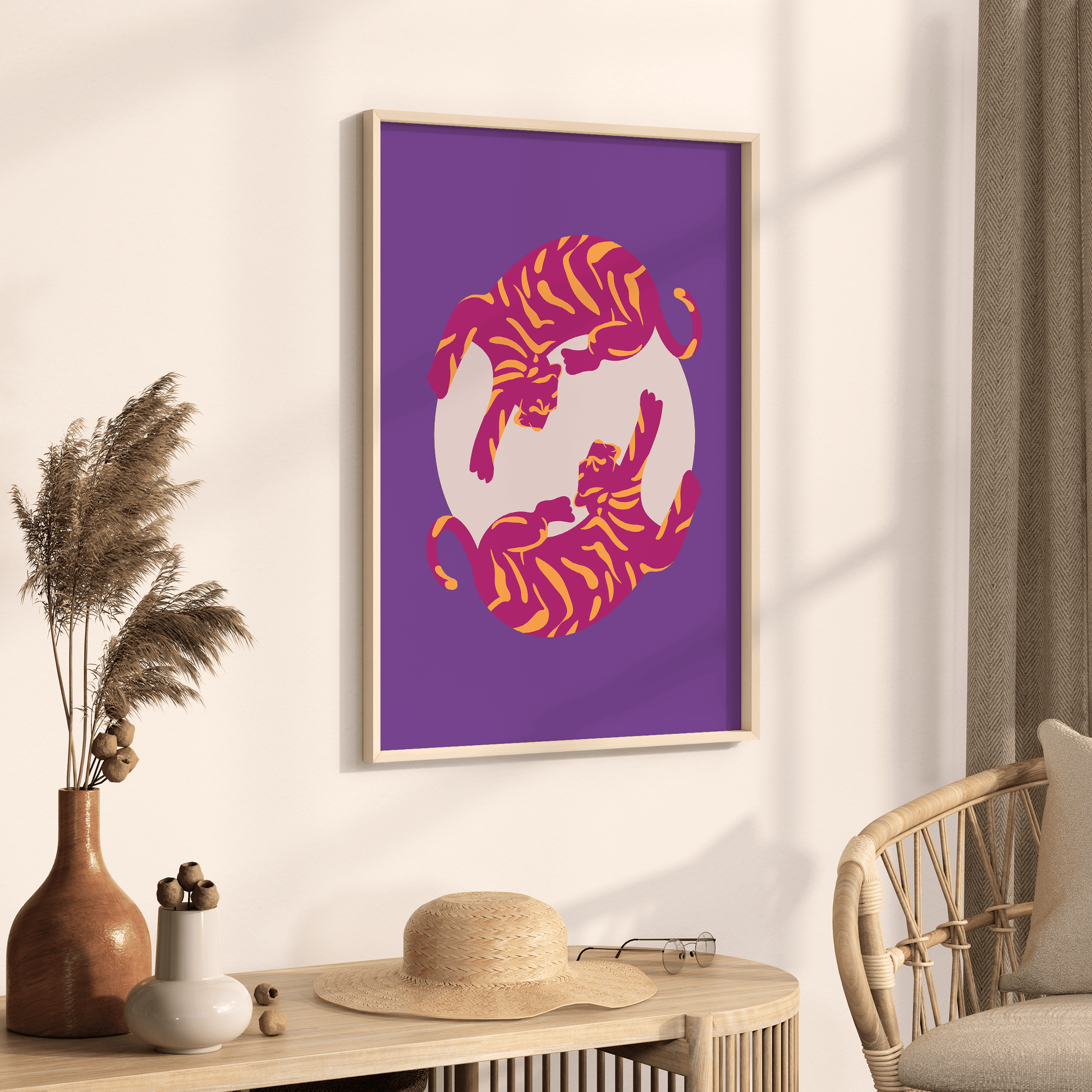 Tigress Moon Violet Print - THE WALL SNOB