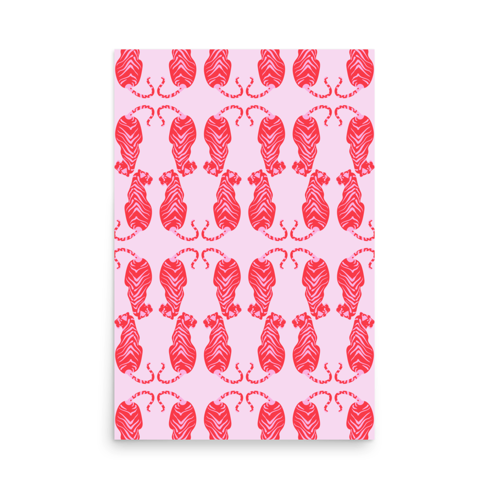 Tigress Parade Rouge Print - THE WALL SNOB