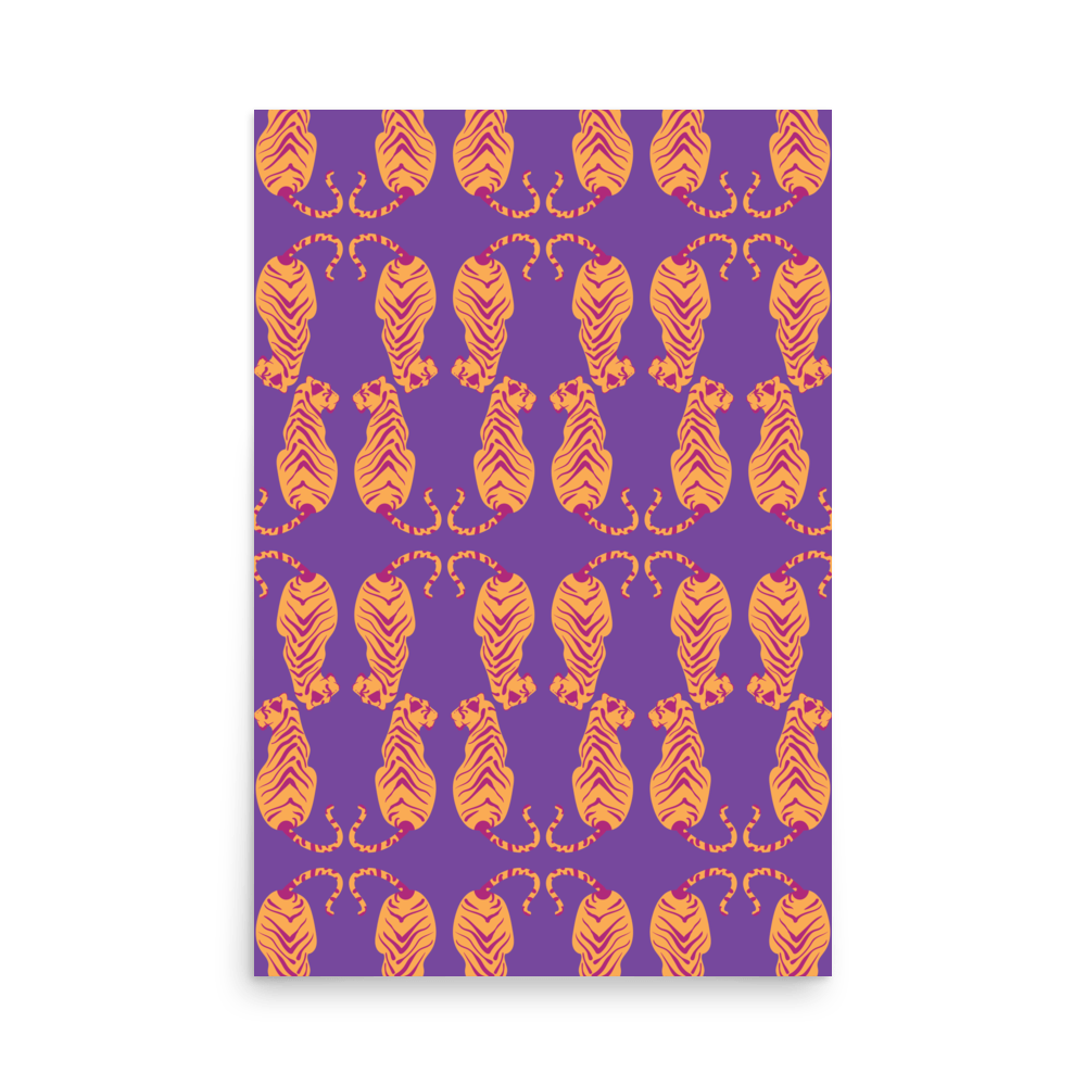 Tigress Parade Violet Print - THE WALL SNOB