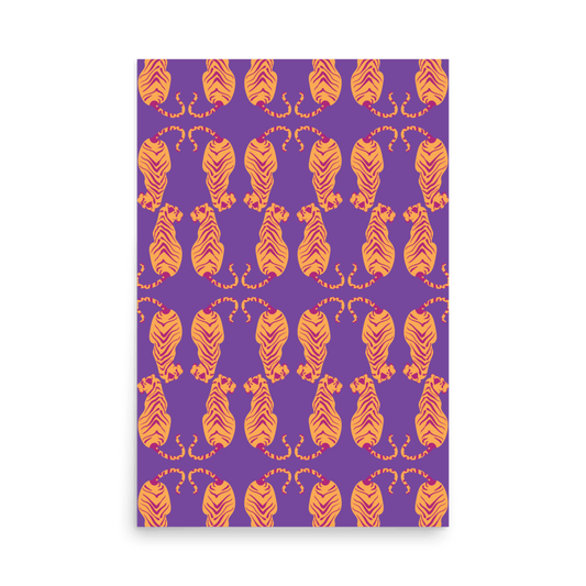 Tigress Parade Violet Print - THE WALL SNOB