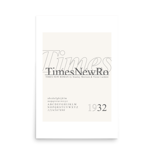 Times Type Charcoal Print - THE WALL SNOB