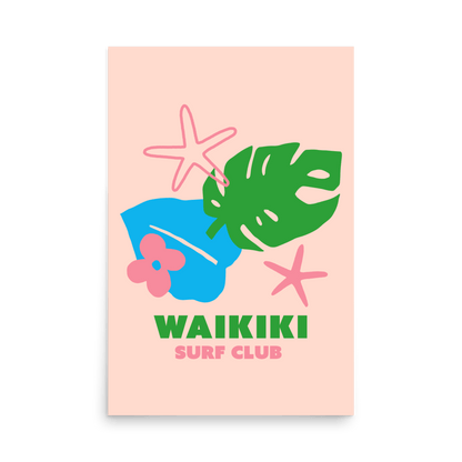 Waikiki Surf Club Print - THE WALL SNOB