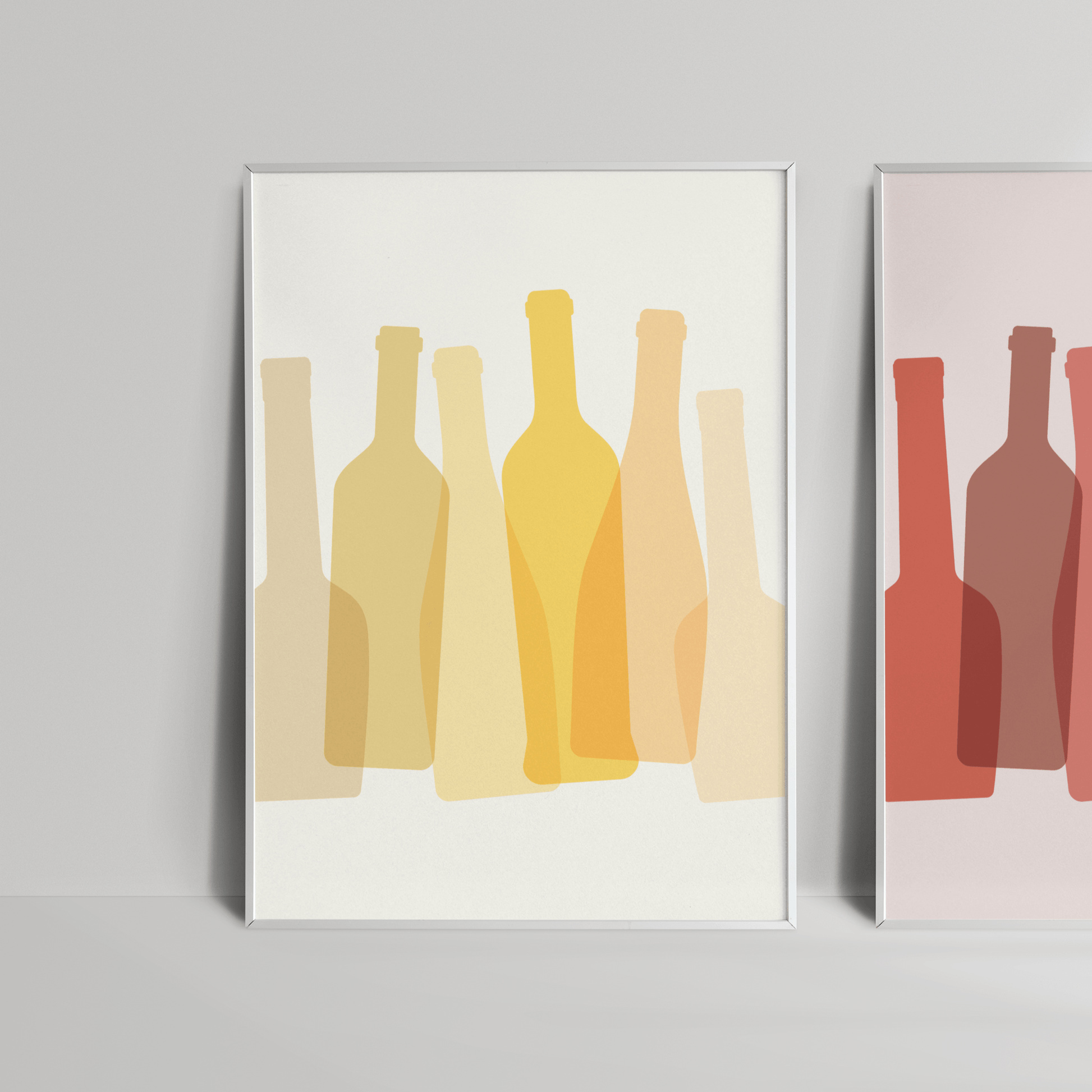 White Wine Silhouettes, Poster - THE WALL SNOB